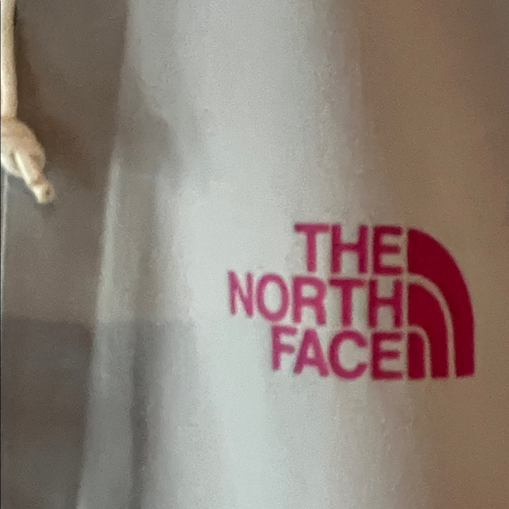 The North Face Gray Jacket with Pink Logo